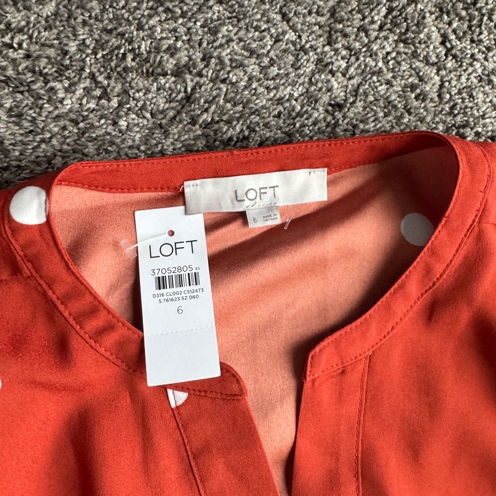 LOFT orangePolka Dot Maxi Dress with Tie - Picture 3 of 3